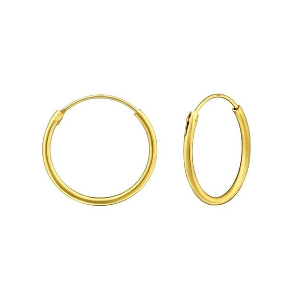 Sterling Silver Hoop Earrings 16mm - Picture 1 of 7